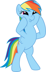 Size: 665x1046 | Tagged: safe, artist:jeatz-axl, rainbow dash, pegasus, pony, daring don't, bipedal, cute, dashface, female, mare, rainbow dash is best facemaker, simple background, solo, standing, svg, transparent background, vector