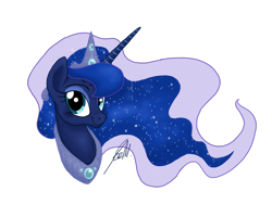 Size: 2828x2121 | Tagged: safe, artist:zoidledoidle, princess luna, alicorn, pony, bust, peytral, simple background, smiling, solo, transparent background