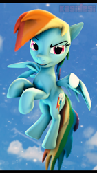 Size: 720x1280 | Tagged: safe, artist:alcohors, derpibooru import, rainbow dash, pegasus, pony, 3d, solo