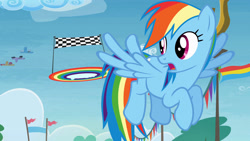 Size: 1920x1080 | Tagged: safe, screencap, dizzy twister, orange swirl, prism glider, rainbow dash, rainbow swoop, spectrum, pegasus, pony, rainbow falls, prism strider