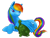 Size: 1280x964 | Tagged: safe, artist:bloominglove, rainbow dash, tank, pegasus, pony, tortoise, blue coat, female, male, mare, multicolored mane