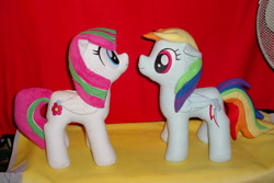 Size: 1508x1010 | Tagged: safe, artist:fabulousmoustache, blossomforth, rainbow dash, irl, photo, plushie