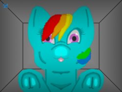 Size: 1024x768 | Tagged: safe, artist:planetkiller, derpibooru import, rainbow dash, pegasus, pony, 1000 hours in gimp, 1000 years in photoshop, cleft lip, cute, fluffy, frog (hoof), gimp, hoofbutt, ms paint, solo, underhoof