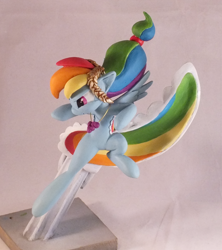 Size: 1000x1125 | Tagged: safe, artist:frozenpyro71, rainbow dash, action pose, clothes, craft, dress, gala dress, irl, photo, sculpture