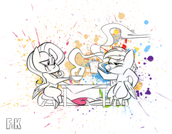 Size: 2000x1563 | Tagged: safe, artist:fluttershythekind, derpibooru import, fluttershy, rainbow dash, pegasus, pony, female, flutterdash, lesbian, pointy ponies, shipping, smoking