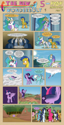 Size: 1600x3108 | Tagged: safe, artist:marmorexx, derpibooru import, applejack, flash sentry, fleetfoot, fluttershy, pinkie pie, princess celestia, rainbow dash, rarity, soarin', twilight sparkle, twilight sparkle (alicorn), alicorn, earth pony, pegasus, pony, unicorn, comic:the new wonderbolt, comic, female, mare, plot