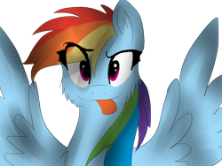 Size: 800x600 | Tagged: safe, artist:notochan, rainbow dash, pegasus, pony, profile, solo, tongue out