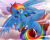 Size: 1800x1440 | Tagged: safe, artist:knifeh, derpibooru import, rainbow dash, pegasus, pony, cloud, featureless crotch, mountain, sky, solo, wings