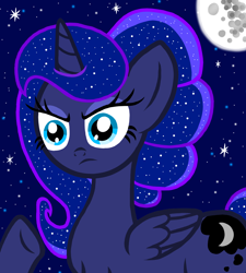 Size: 1350x1500 | Tagged: safe, artist:katya, princess luna, alicorn, pony, moon, night, past, sad, sadness, solo, stars, young, younger