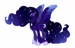 Size: 2184x1427 | Tagged: safe, artist:fwipfwop, princess luna, alicorn, pony, alternate design, crown, female, helmet, jewelry, mare, regalia, simple background, solo, unshorn fetlocks, white background