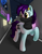 Size: 1872x2430 | Tagged: safe, artist:stillsings, princess luna, star dancer, alicorn, earth pony, pony, my little pony: the manga, my little pony: the manga volume 2, spoiler:manga, spoiler:manga2, cyberpunk, duct tape, female, mare, neck gaiter, night, offscreen character, solo, stars, tape