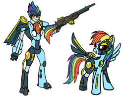 Size: 1100x850 | Tagged: safe, artist:atomic-chinchilla, derpibooru import, rainbow dash, pegasus, pony, robot, beast wars, crossover, rainbot dash, solo, transformers