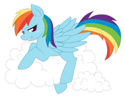 Size: 1024x806 | Tagged: safe, artist:mlp-mistymoon, artist:mrscheeseherder, rainbow dash, pegasus, pony, cloud, colored pupils, female, looking at you, mare, simple background, smiling, solo, transparent background