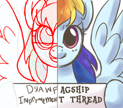 Size: 1000x875 | Tagged: safe, rainbow dash, pegasus, pony, blue coat, drawfag, female, mare, multicolored mane