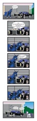 Size: 499x1602 | Tagged: safe, artist:redtriangle, princess luna, rarity, oc, oc:sketchy, alicorn, pony, unicorn, canon x oc, car, comic, female, implied sex, kissing, lincoln (car), lincoln continental, male, mare, shipping, straight