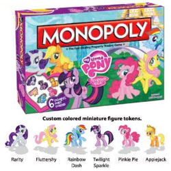 Size: 296x296 | Tagged: safe, derpibooru import, applejack, fluttershy, pinkie pie, rainbow dash, rarity, twilight sparkle, earth pony, pegasus, pony, unicorn, board game, canterlot, mane six, merchandise, monopoly, official, toy