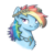 Size: 777x800 | Tagged: safe, artist:king-kakapo, rainbow dash, pegasus, pony, alternate hairstyle, bust, chest fluff, ear fluff, element of loyalty, female, floral head wreath, fluffy, head, mare, portrait, simple background, smiling, solo, white background, wreath