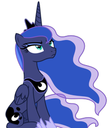 Size: 1919x2216 | Tagged: safe, artist:sketchmcreations, princess luna, alicorn, pony, horse play, crown, female, frown, jewelry, luna is not amused, mare, peytral, regalia, simple background, sitting, transparent background, unamused, vector