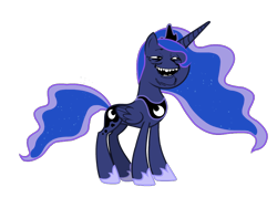 Size: 800x600 | Tagged: safe, edit, editor:lyinx, princess luna, alicorn, pony, female, head, horn, looking away, mane, mare, meme, op is a cuck, rage face, simple background, tail, transparent background, trollbait, trollface, trolluna, vector