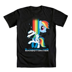 Size: 1000x1000 | Tagged: safe, rainbow dash, pegasus, pony, clothes, hat, michael jackson, official, shirt, welovefine