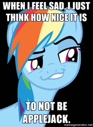 Size: 500x679 | Tagged: safe, derpibooru import, screencap, rainbow dash, pegasus, pony, background pony strikes again, caption, faic, meme, op is a cuck, op is trying to start shit, smug, smugdash, solo