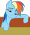 Size: 4343x5000 | Tagged: safe, artist:dashiesparkle, derpibooru import, rainbow dash, pegasus, pony, the saddle row review, absurd resolution, booth, faic, female, lidded eyes, mare, simple background, smug, smugdash, solo, transparent background, vector