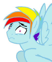 Size: 1042x1237 | Tagged: safe, artist:jaquelindreamz, derpibooru import, rainbow blitz, rainbow dash, pegasus, pony, rule 63, scared, simple background, solo, transparent background