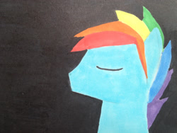 Size: 2048x1536 | Tagged: safe, artist:elusivedemure, derpibooru import, rainbow blitz, rainbow dash, pegasus, pony, markers, minimalist, rule 63, solo, traditional art