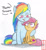 Size: 600x659 | Tagged: safe, artist:entou, derpibooru import, rainbow dash, scootaloo, pegasus, pony, comic, cutie mark, dialogue, scootalove, speech bubble, the cmc's cutie marks