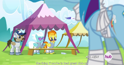 Size: 1152x606 | Tagged: safe, screencap, rainbow dash, spitfire, pegasus, pony, rainbow falls, meme, youtube caption