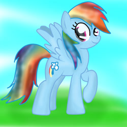 Size: 1000x1000 | Tagged: safe, artist:taybar04, rainbow dash, pegasus, pony, female, mare, simple background, solo