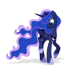 Size: 560x552 | Tagged: safe, artist:lyra25, princess luna, alicorn, pony, crown, cute, ethereal mane, female, hoof shoes, jewelry, lunabetes, mare, regalia, simple background, solo, standing, white background