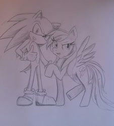 Size: 1516x1677 | Tagged: safe, artist:diamond--rose, derpibooru import, rainbow dash, pegasus, pony, crossover, sketch, sonic the hedgehog, sonic the hedgehog (series), traditional art