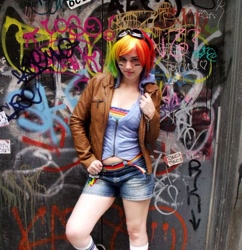 Size: 700x723 | Tagged: safe, artist:avalon-cosplay, rainbow dash, human, cosplay, irl, irl human, photo, solo