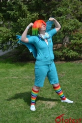 Size: 641x960 | Tagged: safe, rainbow dash, human, cosplay, irl, irl human, photo, solo