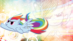 Size: 1366x768 | Tagged: safe, artist:cool-rainbow-dash, artist:up1ter, rainbow dash, pegasus, pony, flying, solo, vector, wallpaper