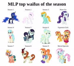 Size: 3536x3178 | Tagged: safe, autumn blaze, coco pommel, coloratura, fleur-de-lis, kerfuffle, lightning dust, princess luna, rarity, shimmy shake, somnambula, sunset shimmer, vapor trail, alicorn, earth pony, human, kirin, pegasus, unicorn, 2 4 6 greaaat, better together, daring done?, equestria girls, forgotten friendship, friendship is magic, luna eclipsed, rainbow roadtrip, rarity takes manehattan, sounds of silence, sweet and elite, the mane attraction, top bolt, wonderbolts academy, list, waifu