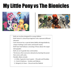 Size: 1292x1250 | Tagged: safe, derpibooru import, applejack, fluttershy, pinkie pie, rainbow dash, rarity, twilight sparkle, earth pony, pegasus, pony, unicorn, bionicle, comparison, lego, mane six, toa