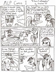 Size: 788x1013 | Tagged: safe, artist:horselover fat, derpibooru import, rainbow dash, twilight sparkle, pegasus, pony, comic:mlp comic, black and white, comic, david, grayscale, michelangelo, monochrome, schizophrenia