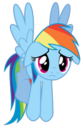 Size: 4000x6261 | Tagged: safe, artist:masem, rainbow dash, pegasus, pony, rainbow falls, absurd resolution, sad, simple background, solo, transparent background, vector