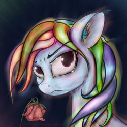 Size: 1500x1500 | Tagged: safe, artist:eltaile, rainbow dash, pegasus, pony, female, mare, simple background, solo