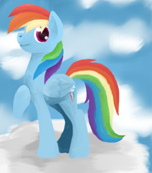 Size: 366x415 | Tagged: safe, artist:theshaniasaur, rainbow dash, pegasus, pony, female, mare, simple background, solo