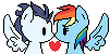 Size: 101x50 | Tagged: safe, artist:mylittlepony651, rainbow dash, soarin', pegasus, pony, female, icon, male, shipping, soarindash, straight