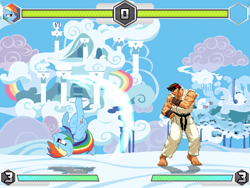 Size: 640x480 | Tagged: safe, artist:pablossb, rainbow dash, pegasus, pony, crossover, mugen, ryu