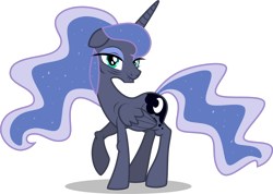 Size: 1280x913 | Tagged: safe, artist:helenosprime, princess luna, alicorn, pony, elderly, headcanon in the description, older, older princess luna, simple background, solo, transparent background