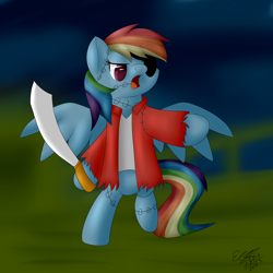 Size: 4000x4000 | Tagged: safe, artist:icy wings, derpibooru import, rainbow dash, pony, absurd resolution, badass, bipedal, cutlass, dead pirate dash, dead rainbow dash, feminism, fusion, pirate, pirate dash, solo, sword, weapon