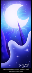 Size: 1175x2660 | Tagged: safe, artist:bonaxor, princess luna, alicorn, pony, bookmark, crescent moon, face not visible, moon, night, sky, solo, stars