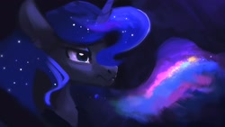 Size: 1920x1080 | Tagged: safe, artist:hierozaki, princess luna, alicorn, pony, bust, solo