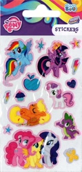 Size: 762x1600 | Tagged: safe, derpibooru import, applejack, fluttershy, pinkie pie, rainbow dash, rarity, spike, sweetie belle, twilight sparkle, twilight sparkle (alicorn), alicorn, dragon, earth pony, pegasus, pony, unicorn, mane seven, mane six, merchandise, sleeping, sticker