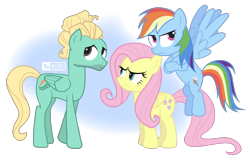 Size: 1125x725 | Tagged: safe, artist:dm29, derpibooru import, fluttershy, rainbow dash, zephyr breeze, pegasus, pony, flutter brutter, grumpy, simple background, transparent background, trio